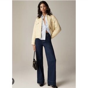 J. Crew ‘96 Denim Trouser Jeans High Rise Wide Leg Dark Wash Blue Jeans 28